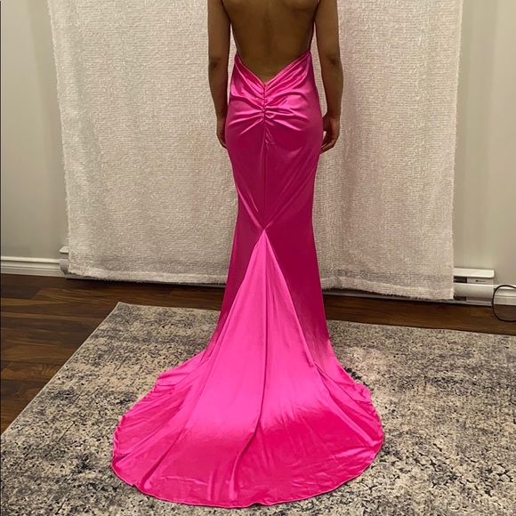 Fuschia Satin Gown - Picture 7 of 9